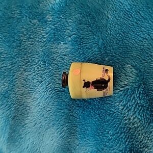 Rare Antique Edouardo Bag Dab hand painted jar. Cat & mouse images. 1920s France